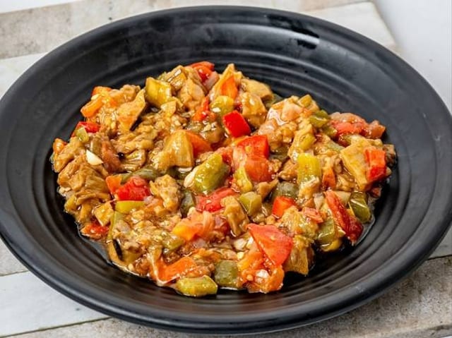 Eggplant Sauce Platter.